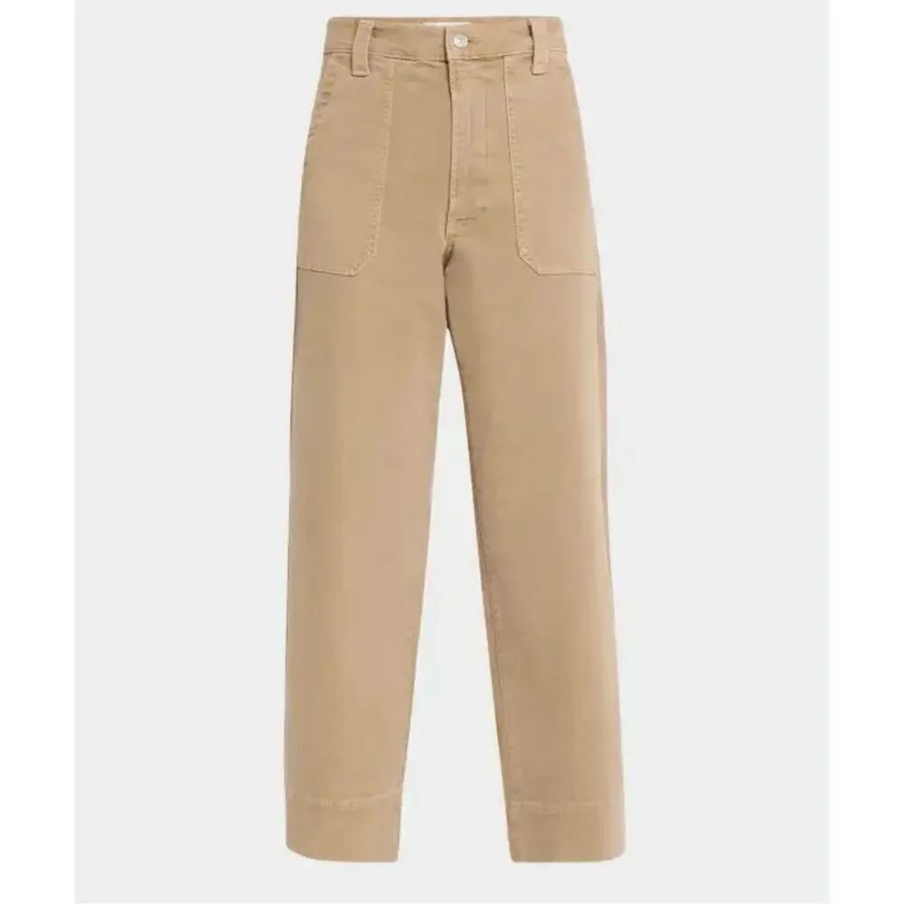 Joie cotton brown utility wide leg crop pant 8